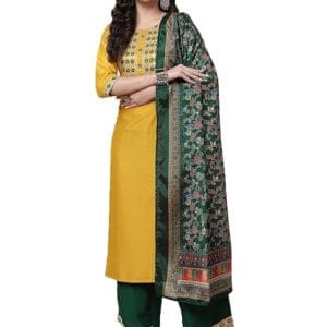 Shiv Textiles Silk Embroidered Kurta Set for Women